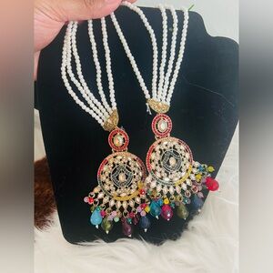 Indian Colorful Beaded Chandelier Earrings